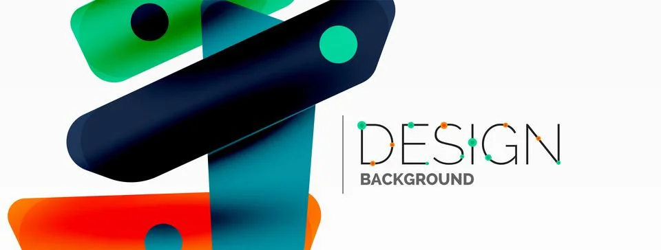 Tech minimal geometric wallpaper. Creative abstract background. Ribbon style 스톡 일러스트