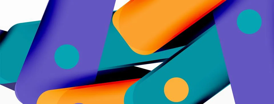 Tech minimal geometric wallpaper. Creative abstract background. Ribbon style Stock Illustration