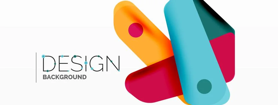 Tech minimal geometric wallpaper. Creative abstract background. Ribbon style 스톡 일러스트