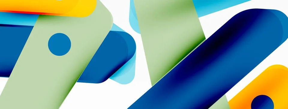 Tech minimal geometric wallpaper. Creative abstract background. Ribbon style Stock Illustration