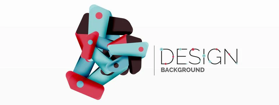 Tech minimal geometric wallpaper. Creative abstract background. Ribbon style 스톡 일러스트
