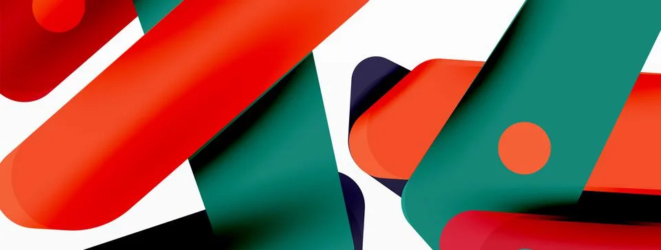 Tech minimal geometric wallpaper. Creative abstract background. Ribbon style 스톡 일러스트