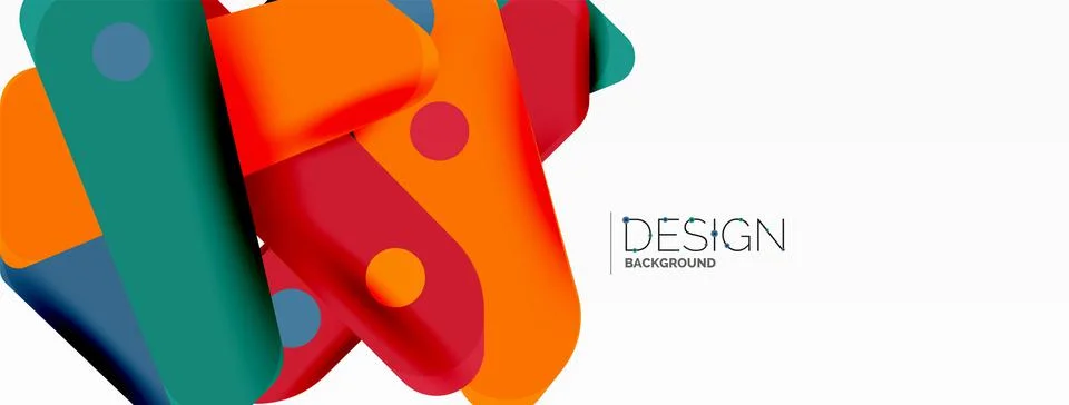 Tech minimal geometric wallpaper. Creative abstract background. Ribbon style Stock Illustration