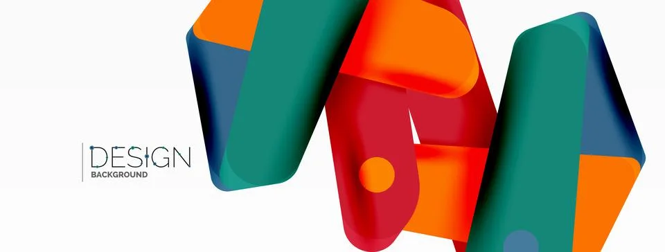 Tech minimal geometric wallpaper. Creative abstract background. Ribbon style Stock Illustration