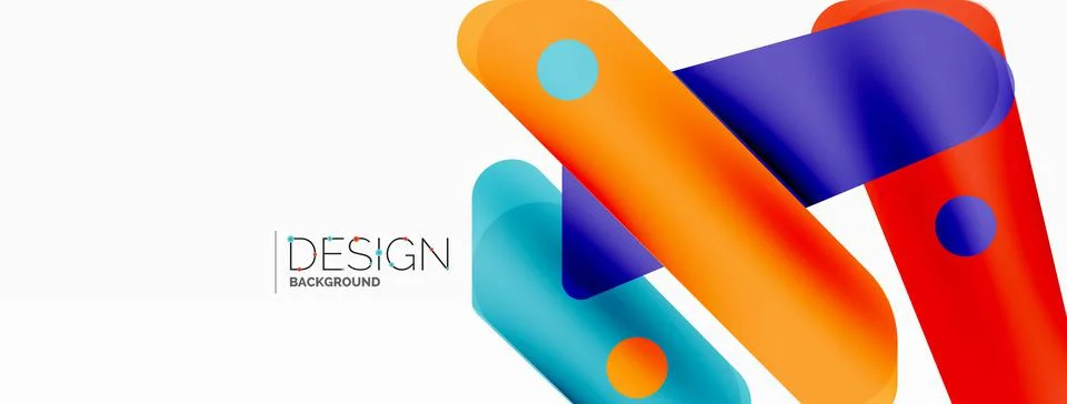 Tech minimal geometric wallpaper. Creative abstract background. Ribbon style Stock Illustration