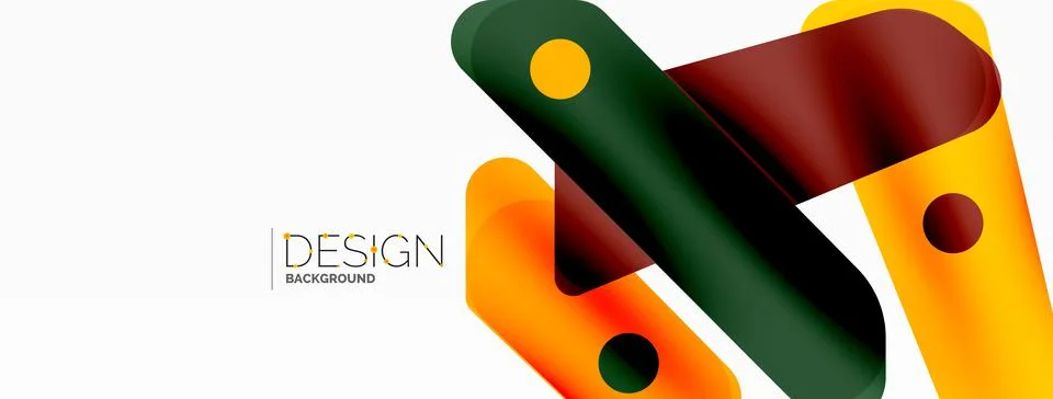 Tech minimal geometric wallpaper. Creative abstract background. Ribbon style Stock Illustration