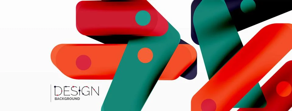 Tech minimal geometric wallpaper. Creative abstract background. Ribbon style Stock Illustration