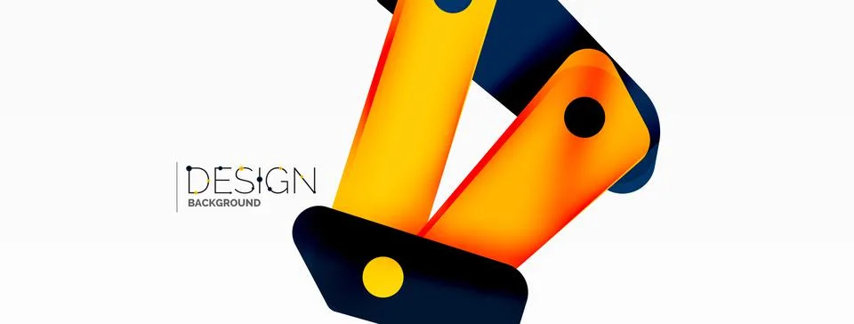 Tech minimal geometric wallpaper. Creative abstract background. Ribbon style Stock Illustration