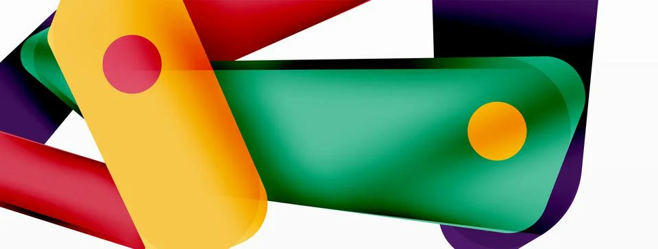 Tech minimal geometric wallpaper. Creative abstract background. Ribbon style 스톡 일러스트