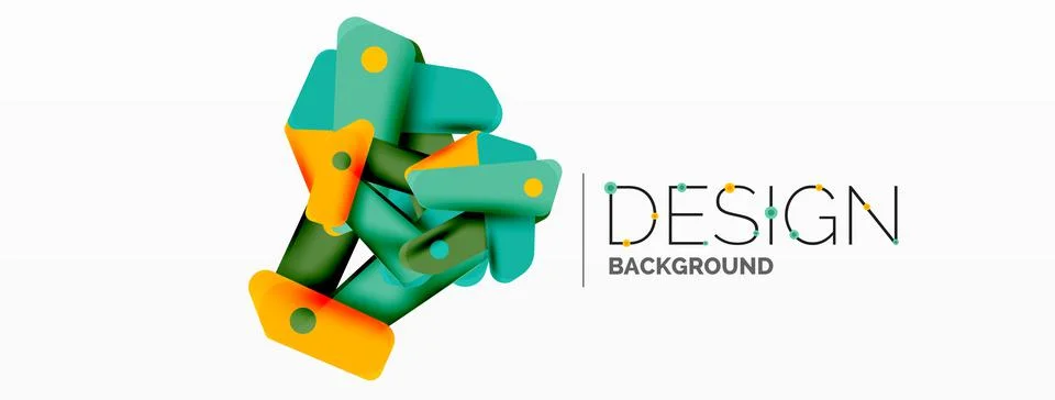 Tech minimal geometric wallpaper. Creative abstract background. Ribbon style Stock Illustration
