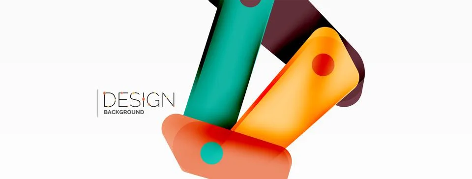 Tech minimal geometric wallpaper. Creative abstract background. Ribbon style Stock Illustration