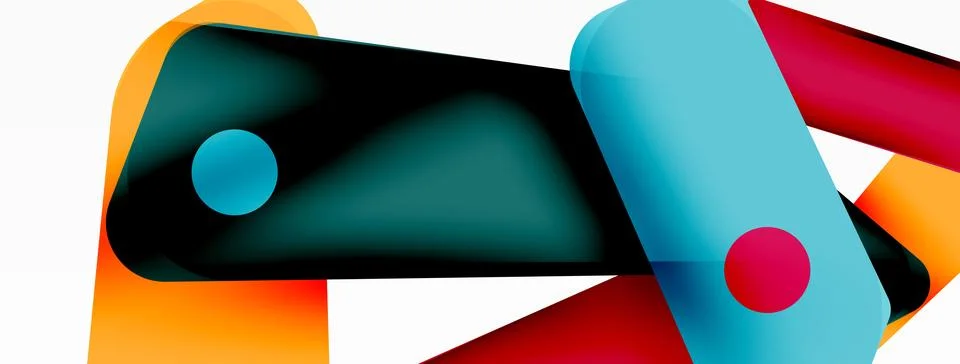 Tech minimal geometric wallpaper. Creative abstract background. Ribbon style Stock Illustration