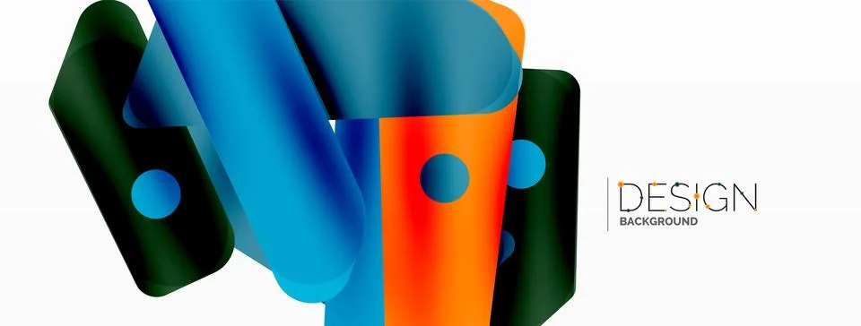 Tech minimal geometric wallpaper. Creative abstract background. Ribbon style 스톡 일러스트