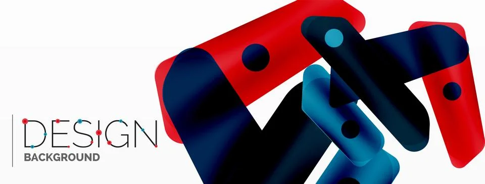Tech minimal geometric wallpaper. Creative abstract background. Ribbon style Stock Illustration