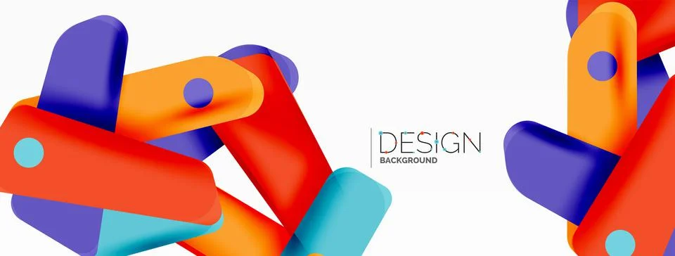 Tech minimal geometric wallpaper. Creative abstract background. Ribbon style Stock Illustration