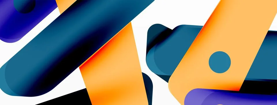 Tech minimal geometric wallpaper. Creative abstract background. Ribbon style Stock Illustration