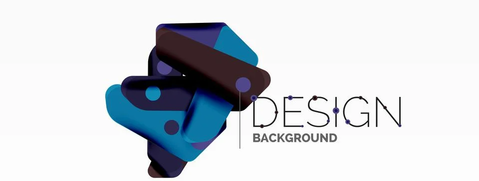 Tech minimal geometric wallpaper. Creative abstract background. Ribbon style Stock Illustration