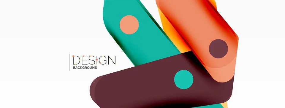 Tech minimal geometric wallpaper. Creative abstract background. Ribbon style Stock Illustration