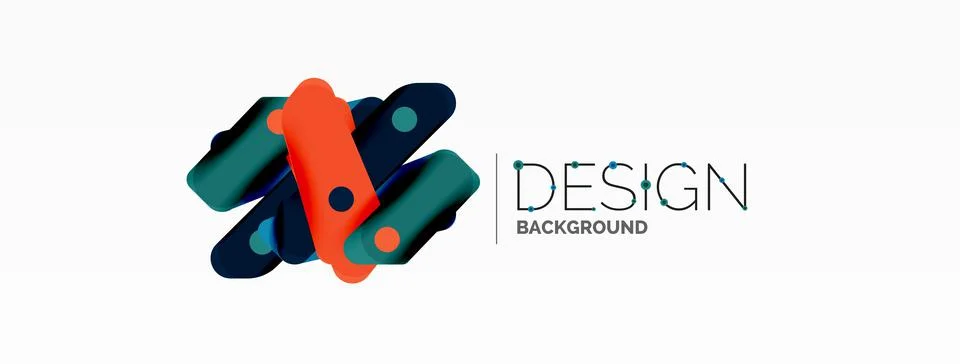 Tech minimal geometric wallpaper. Creative abstract background. Ribbon style Stock Illustration