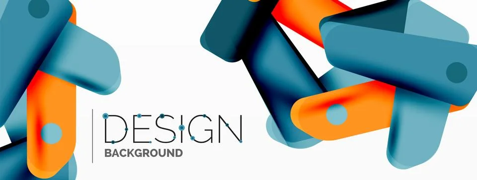 Tech minimal geometric wallpaper. Creative abstract background. Ribbon style Stockillustratie