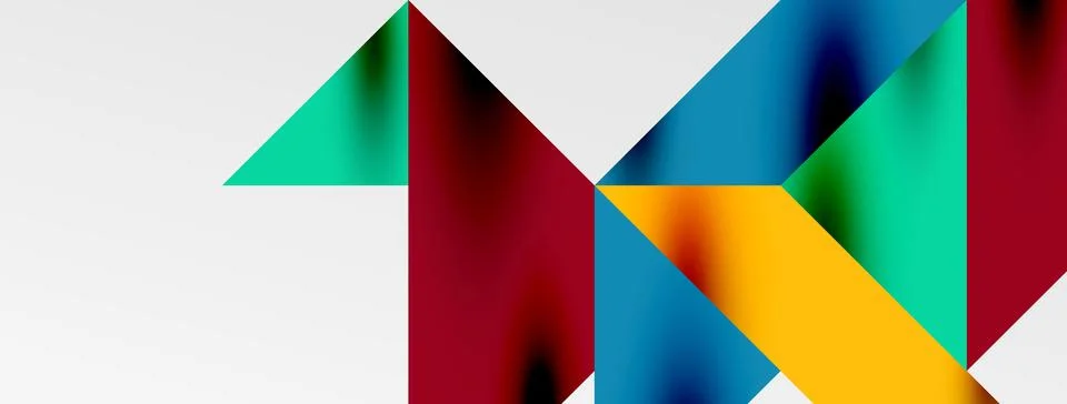 Tech minimal overlapping triangle shapes elements geometric graphic pattern Illustrazione stock