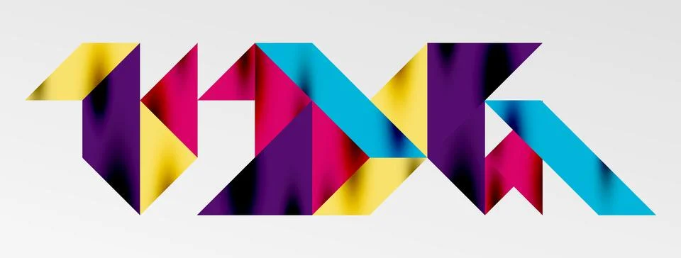 Tech minimal overlapping triangle shapes elements geometric graphic pattern イラスト素材