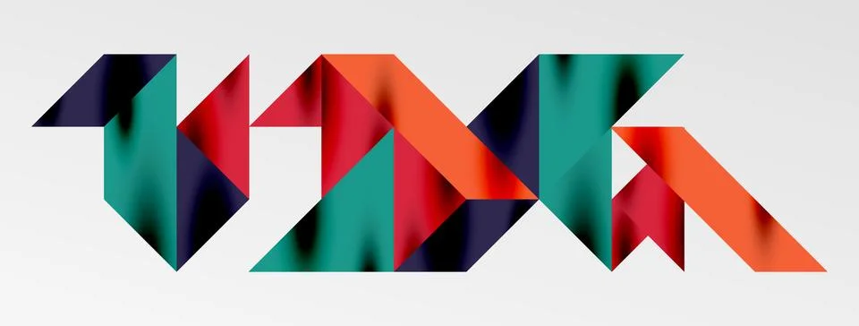 Tech minimal overlapping triangle shapes elements geometric graphic pattern 스톡 일러스트