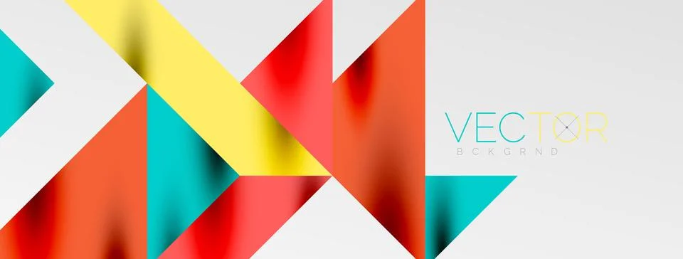 Tech minimal overlapping triangle shapes elements geometric graphic pattern Stock Illustration