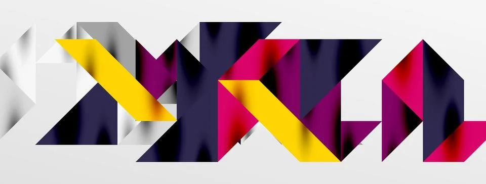 Tech minimal overlapping triangle shapes elements geometric graphic pattern イラスト素材