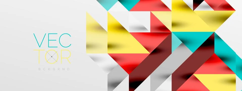 Tech minimal overlapping triangle shapes elements geometric graphic pattern Stock Illustration