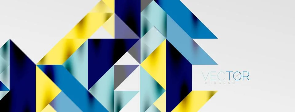 Tech minimal overlapping triangle shapes elements geometric graphic pattern Stock Illustration