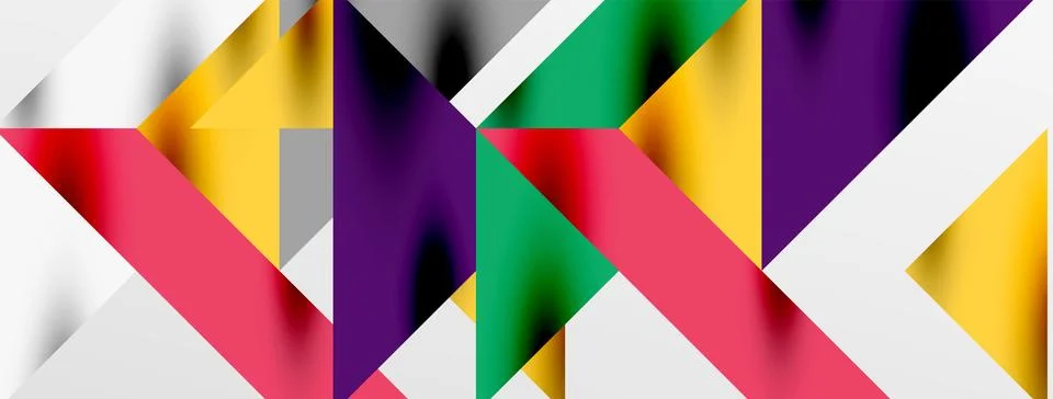 Tech minimal overlapping triangle shapes elements geometric graphic pattern Stock Illustration