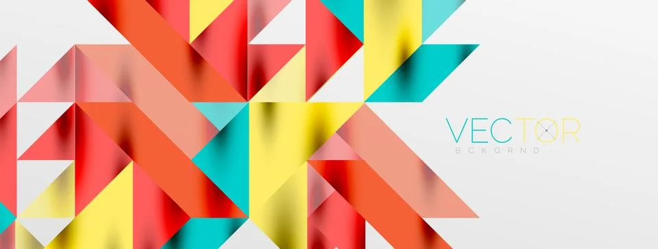 Tech minimal overlapping triangle shapes elements geometric graphic pattern Illustrazione stock