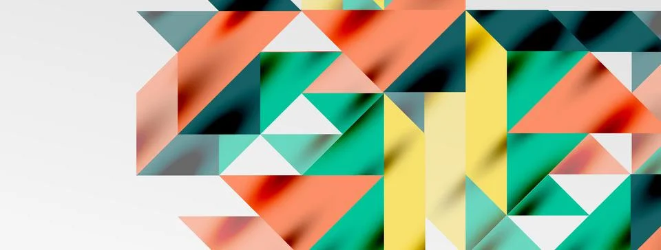 Tech minimal overlapping triangle shapes elements geometric graphic pattern Stock Illustration