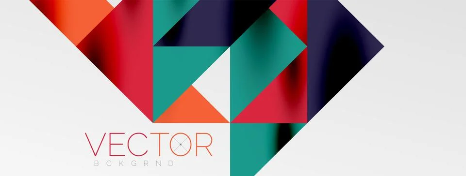 Tech minimal overlapping triangle shapes elements geometric graphic pattern Stock Illustration