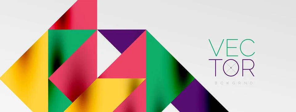 Tech minimal overlapping triangle shapes elements geometric graphic pattern Stock Illustration