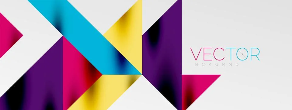 Tech minimal overlapping triangle shapes elements geometric graphic pattern Illustrazione stock