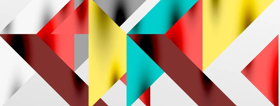 Tech minimal overlapping triangle shapes elements geometric graphic pattern Illustrazione stock