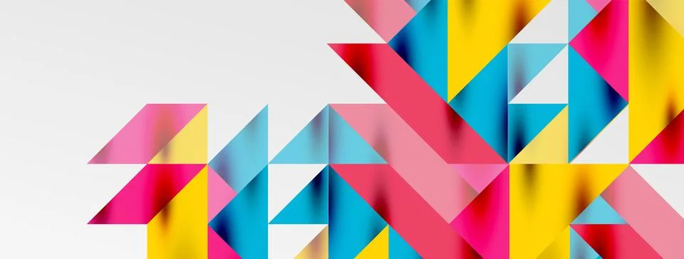 Tech minimal overlapping triangle shapes elements geometric graphic pattern Illustrazione stock