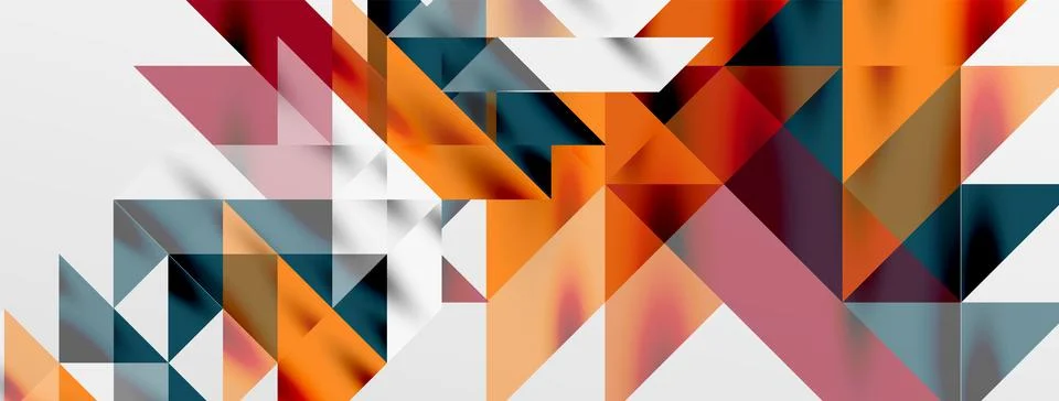 Tech minimal overlapping triangle shapes elements geometric graphic pattern Stock Illustration