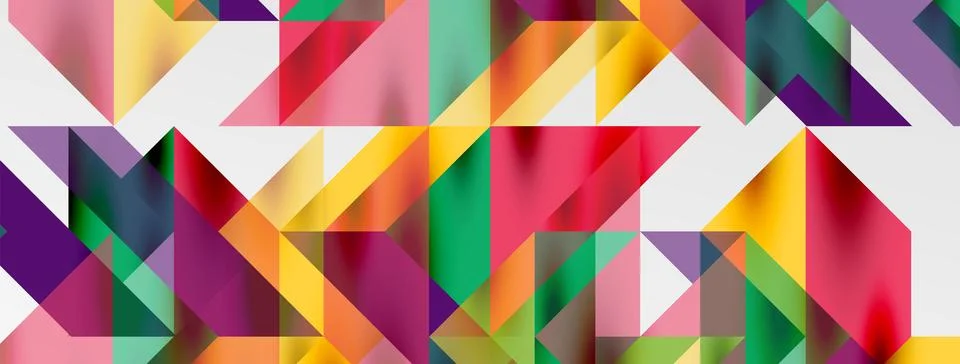 Tech minimal overlapping triangle shapes elements geometric graphic pattern Stock Illustration