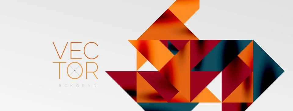 Tech minimal overlapping triangle shapes elements geometric graphic pattern Stockillustratie