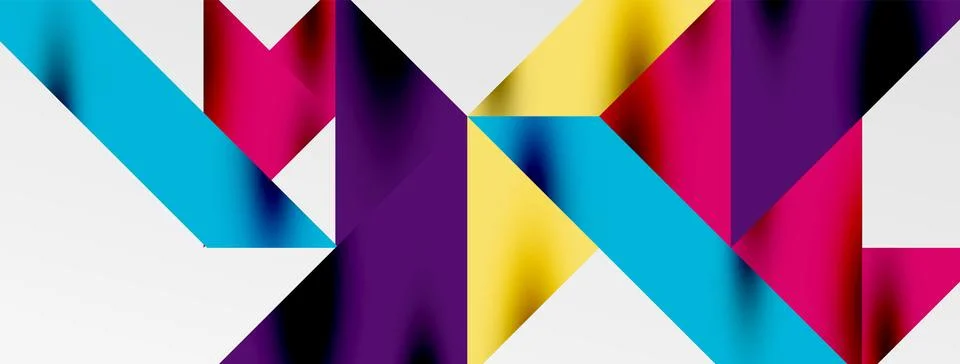 Tech minimal overlapping triangle shapes elements geometric graphic pattern Illustrazione stock