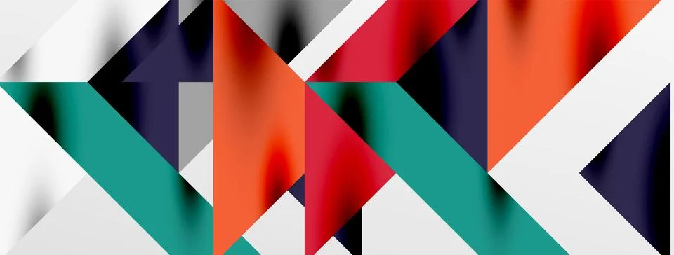 Tech minimal overlapping triangle shapes elements geometric graphic pattern Illustrazione stock