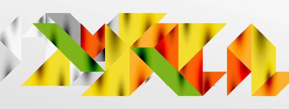 Tech minimal overlapping triangle shapes elements geometric graphic pattern Illustrazione stock