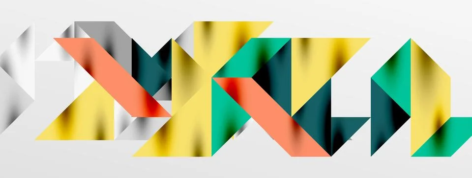 Tech minimal overlapping triangle shapes elements geometric graphic pattern Illustrazione stock