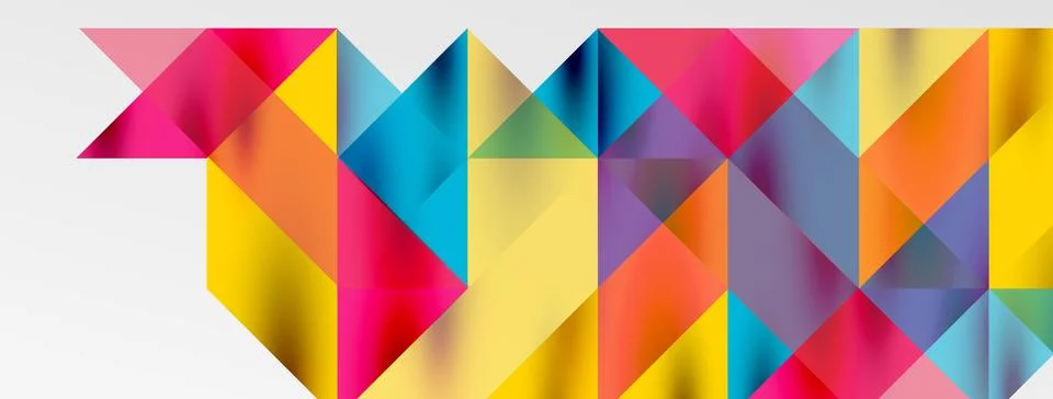 Tech minimal overlapping triangle shapes elements geometric graphic pattern Illustrazione stock