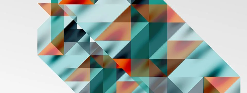 Tech minimal overlapping triangle shapes elements geometric graphic pattern Stock Illustration