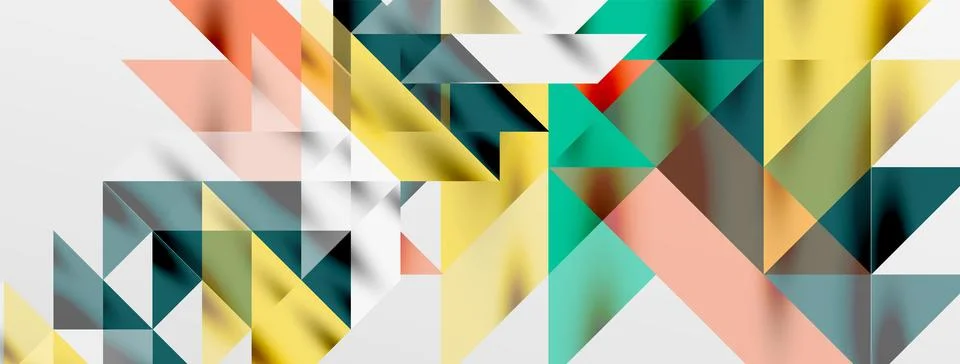 Tech minimal overlapping triangle shapes elements geometric graphic pattern Illustrazione stock