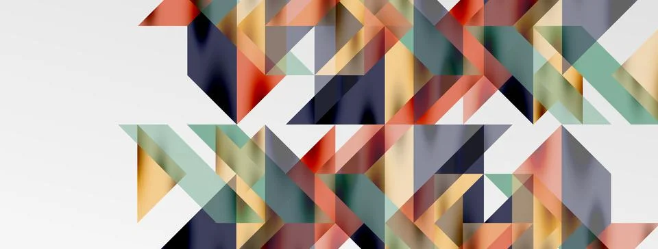 Tech minimal overlapping triangle shapes elements geometric graphic pattern Stock Illustration